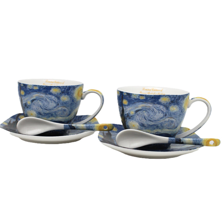 Porcelánové šálky Van Gogh „Hvězdná noc“, 2 ks po 250 ml, sada, Queen Isabell