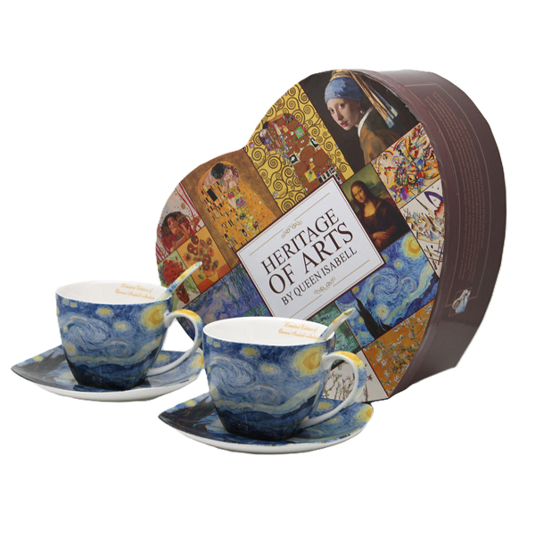 Porcelánové šálky Van Gogh „Hvězdná noc“, 2 ks po 250 ml, sada, Queen Isabell