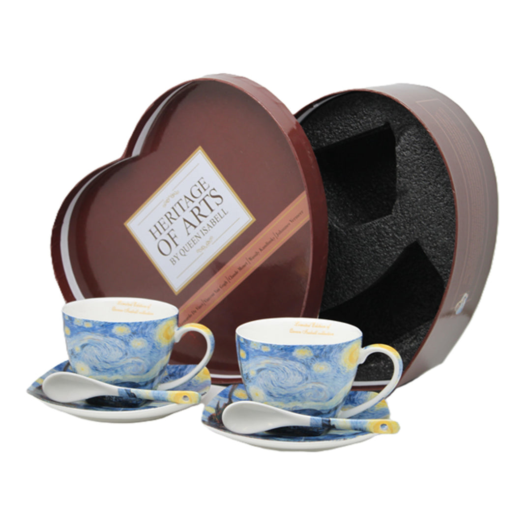 Porcelánové šálky Van Gogh „Hvězdná noc“, 2 ks po 250 ml, sada, Queen Isabell