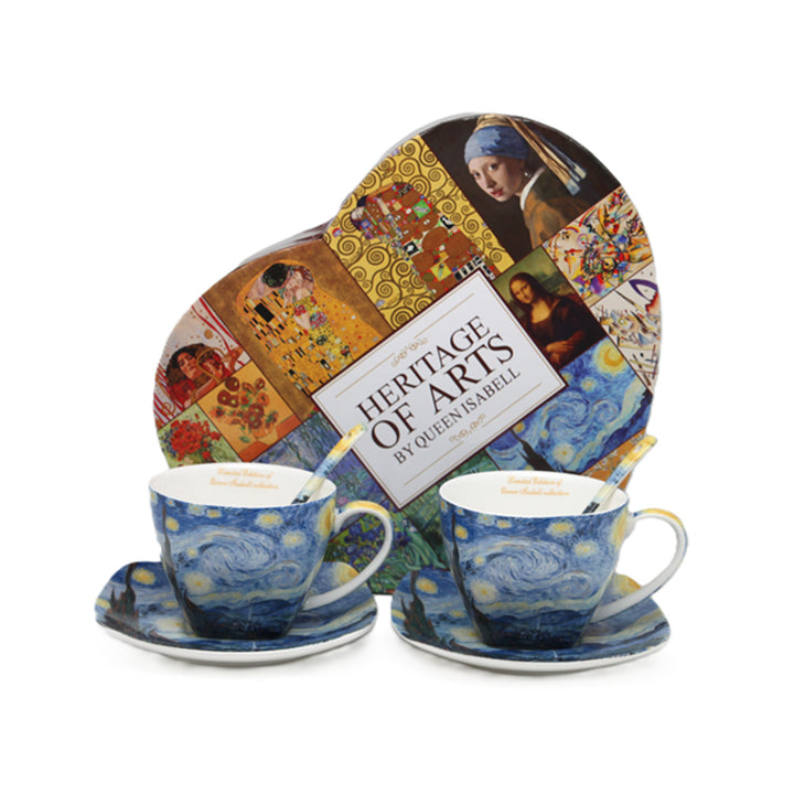 Porcelánové šálky Van Gogh „Hvězdná noc“, 2 ks po 250 ml, sada, Queen Isabell