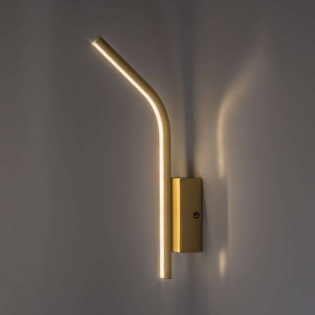 Interiérová nástěnná lampa Tilmann, zlatá, LED 10 W, 550 lm, 4000 K, výška 36 cm, IP44, dotykové ovládání, 75089