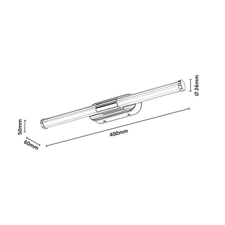 Interiérová nástěnná lampa Tenebra, LED 6 W, 730 lm, 4000 K, délka 40 cm, IP44, chrom, 75094