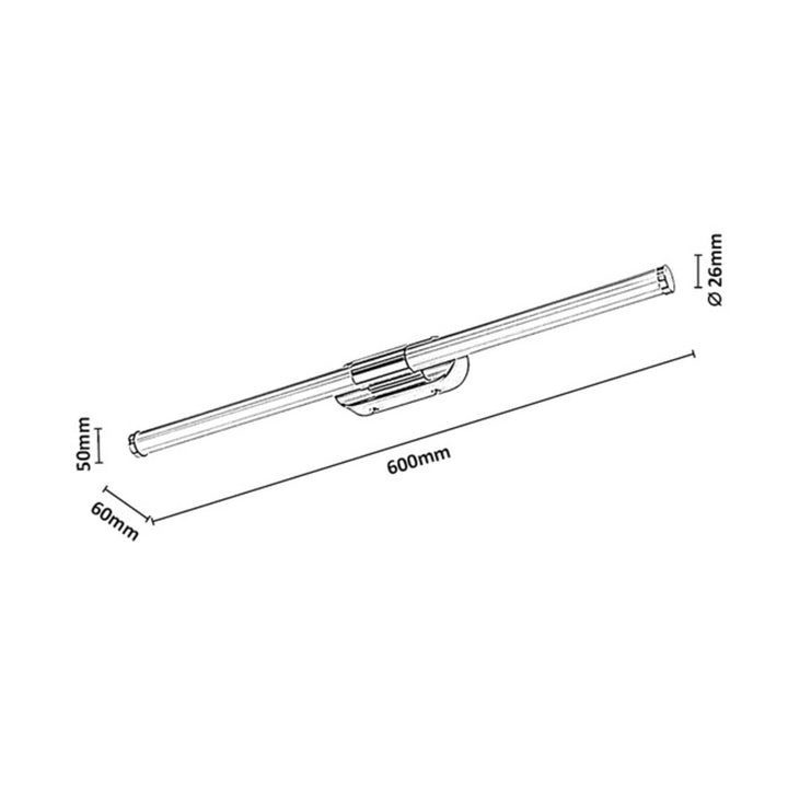 Interiérová nástěnná lampa Tenebra, LED 8 W, 1000 lm, 4000 K, délka 60 cm, IP44, chrom, 75095