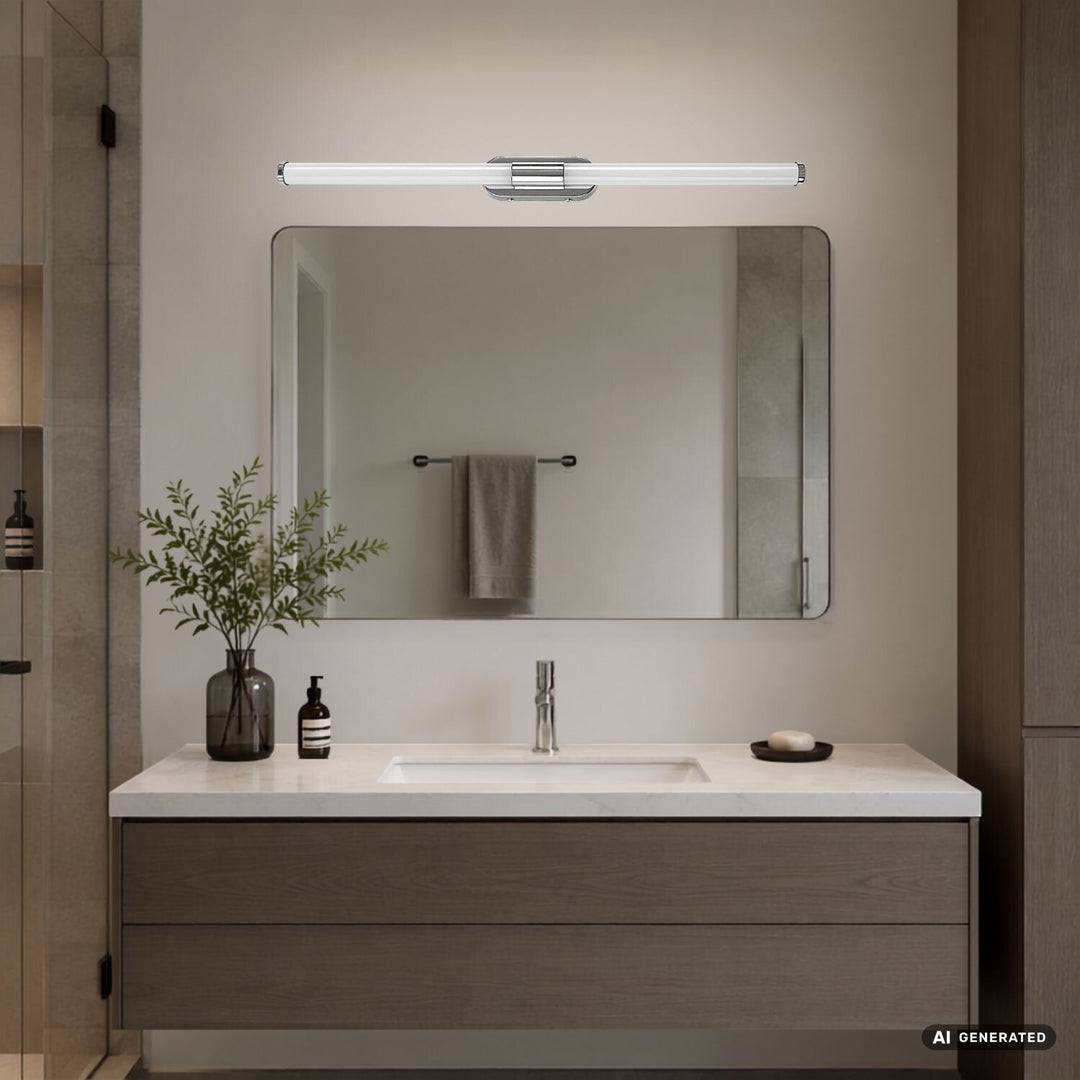 Interiérová nástěnná lampa Tenebra, LED 8 W, 1000 lm, 4000 K, délka 60 cm, IP44, chrom, 75095