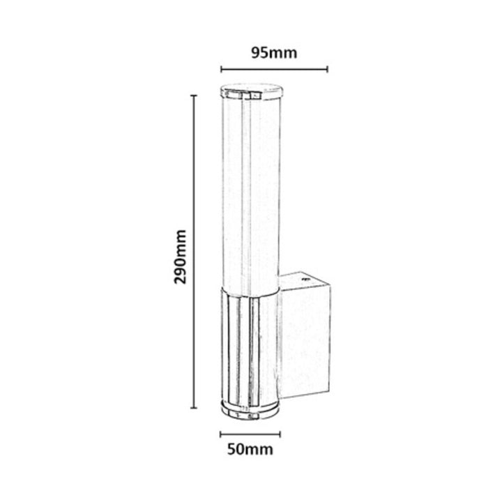 Interiérová nástěnná lampa Tenero, LED 6 W, 4000 K, 600 lm, výška 29 cm, chrom, IP44, 75100