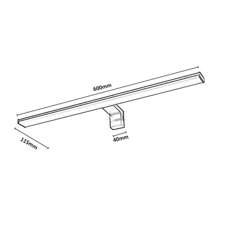 Koupelnová nástěnná lampa, Seyra, LED 12 W, 4000 K, 910 lm, délka 60 cm, černá, IP44, 75113