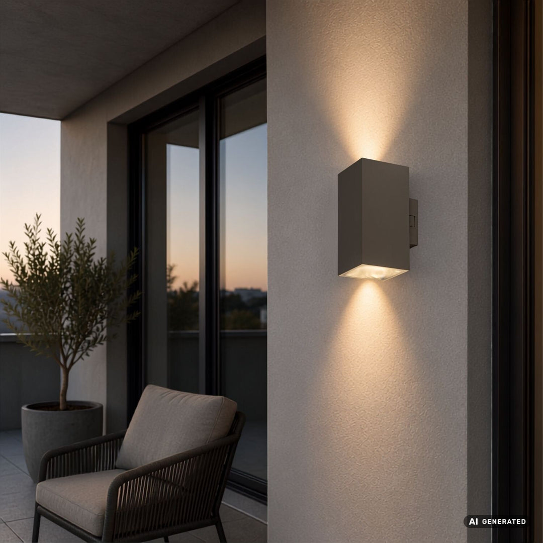 Venkovní nástěnné svítidlo, Urfa, LED 18 W, 1800 lm, barevná teplota 2700, 4000, 6500 K, výška 16 cm, IP65, šedá-béžová, 77215
