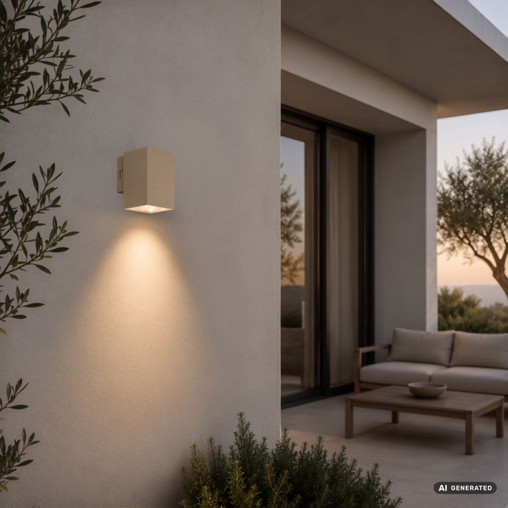 Venkovní nástěnné svítidlo, Urfa, LED 9 W, 900 lm, barevná teplota 2700, 4000, 6500 K, výška 11,5 cm, IP65, šedá-béžová, 77216