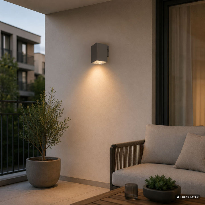 Venkovní nástěnné svítidlo, Urfa, LED 9 W, 900 lm, barevná teplota 2700, 4000, 6500 K, výška 11,5 cm, IP65, šedá-béžová, 77216