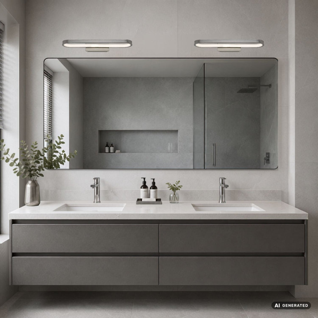 Koupelnové nástěnné svítidlo, Odran, LED 15 W, 1200 lm, 4000 K, délka 40 cm, barva gunmetal, IP44, 75114