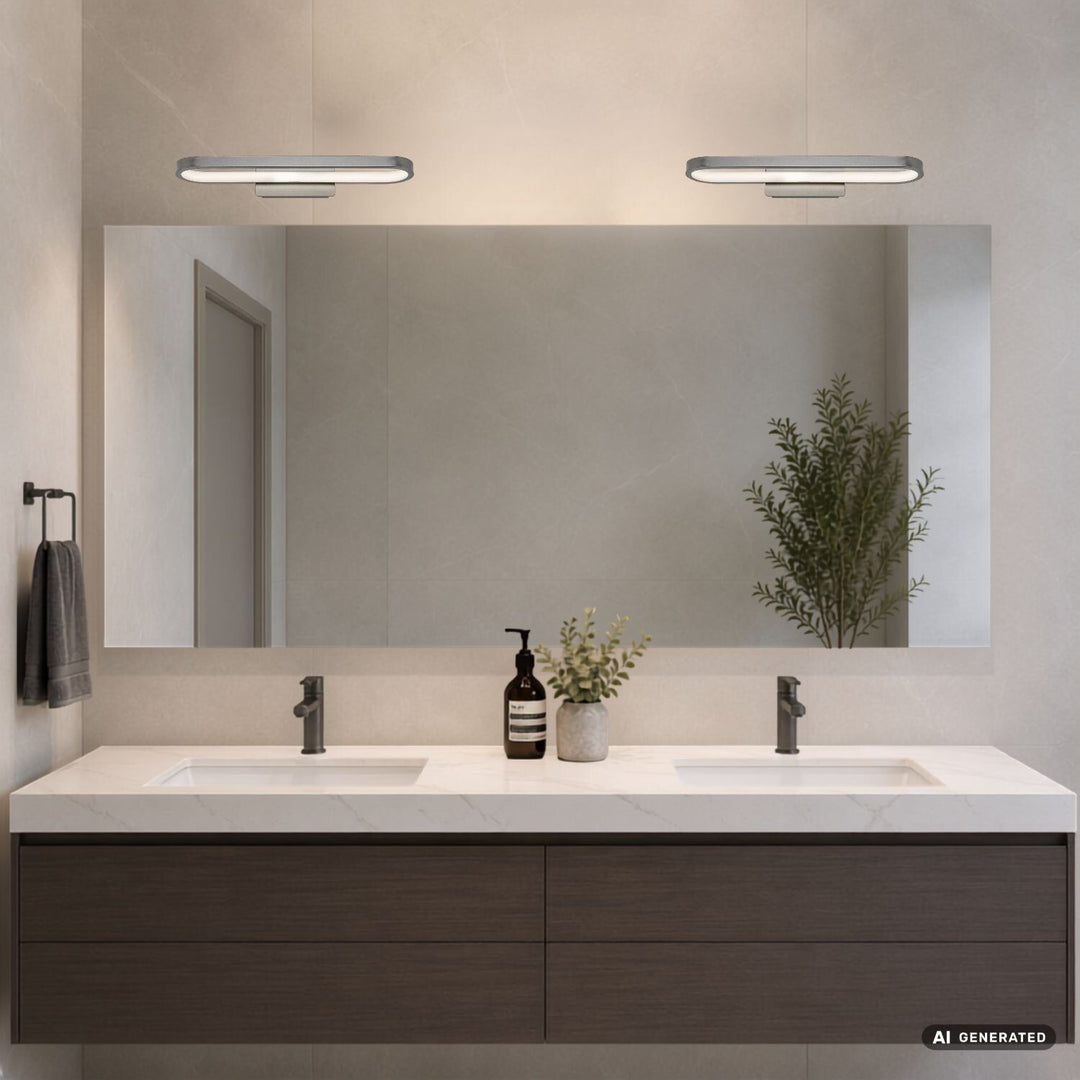 Koupelnové nástěnné svítidlo, Odran, LED 15 W, 1200 lm, 4000 K, délka 40 cm, barva gunmetal, IP44, 75114