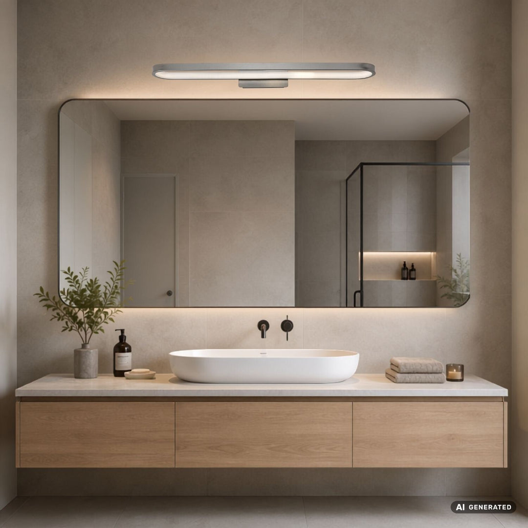 Koupelnová nástěnná lampa, Odran, LED 18 W, 1350 lm, 4000 K, délka 60 cm, barva gunmetal, IP44, 75115