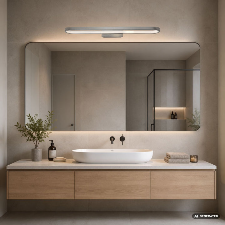 Koupelnová nástěnná lampa, Odran, LED 18 W, 1350 lm, 4000 K, délka 60 cm, barva gunmetal, IP44, 75115