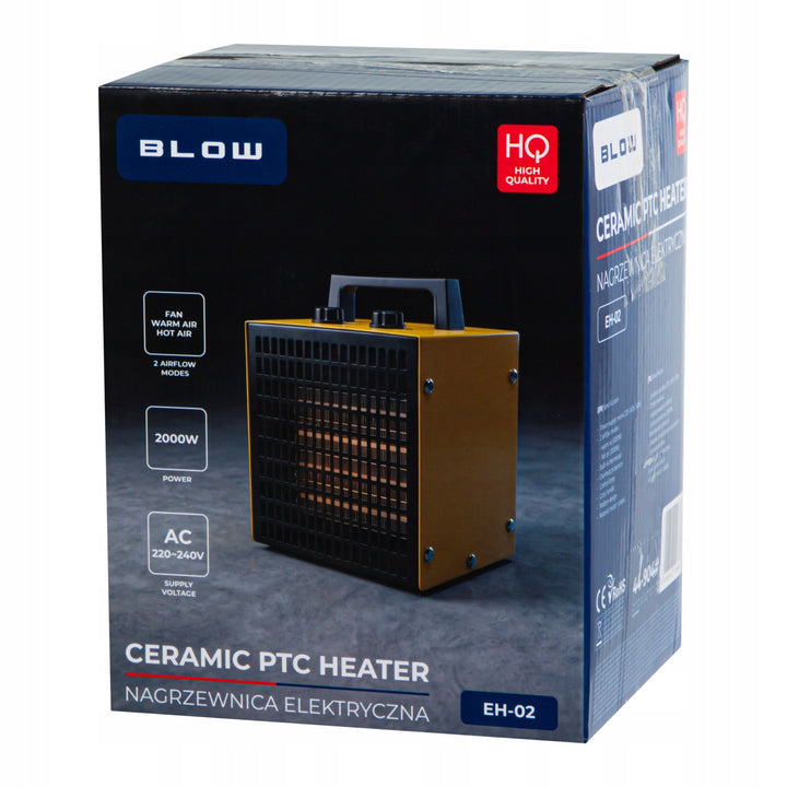 Ohřívač Blow, výkon 2000 W, 2 stupně ohřevu, nastavitelný termostat, ochrana proti přehřátí, 44-904#