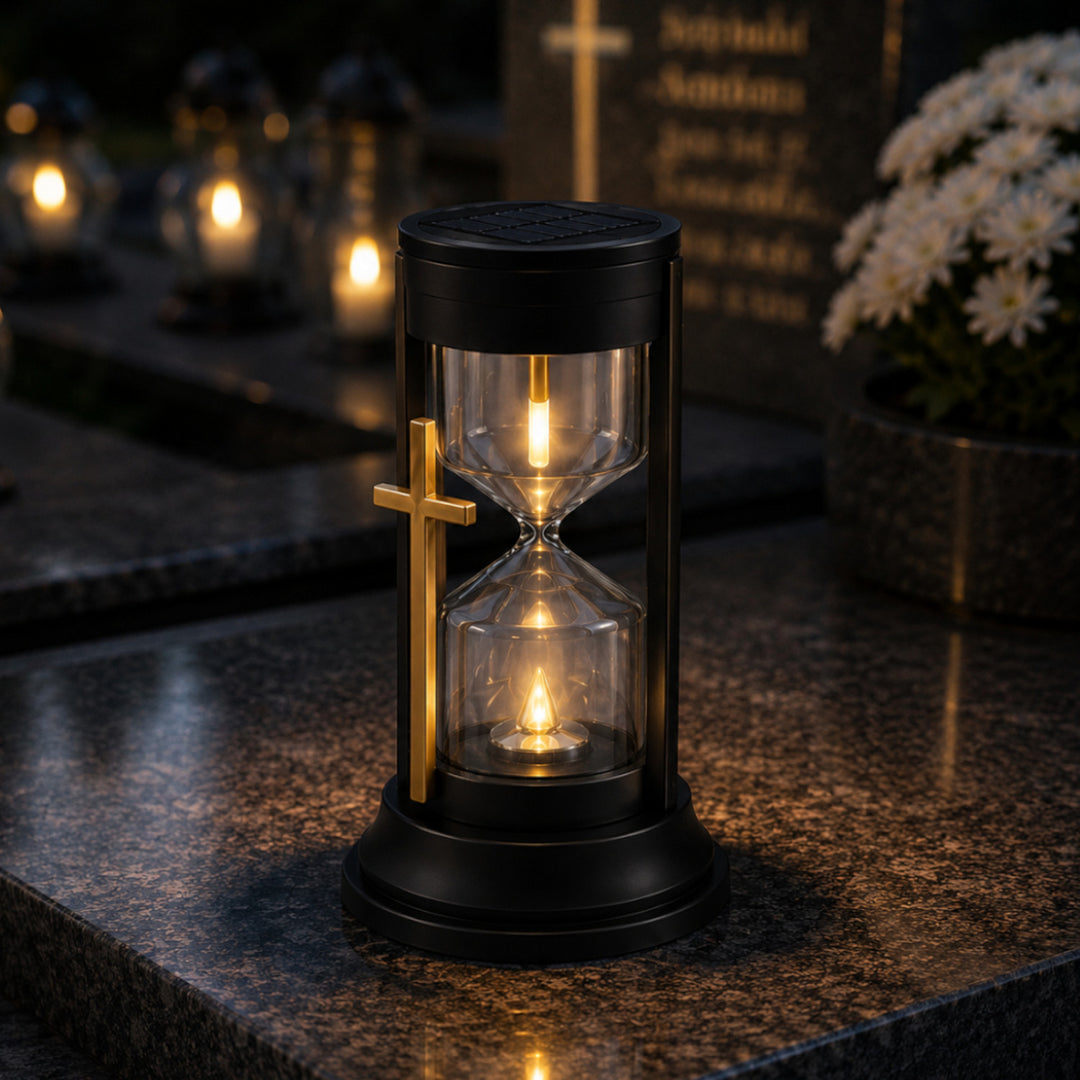 Solární svíčka, Přesýpací hodiny věčnosti, LED 0,08 W, životnost 20 000 h, maximální jas 3 lm, 77199, Znicz-lux, 3 kusy