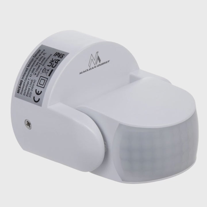 Maclean PIR detektor pohybu, infračervený, IP65, bílý, dosah 12m, max. zátěž 600/1200W, MCE468 W