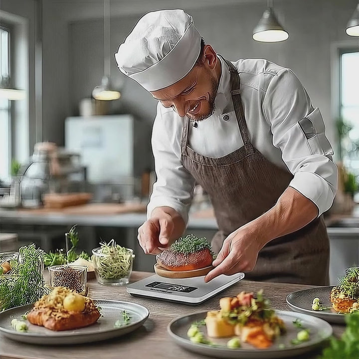 Digitální kuchyňská váha GreenBlue GB170 z nerezové oceli s funkcí dovažování a časovače až do 5 kg