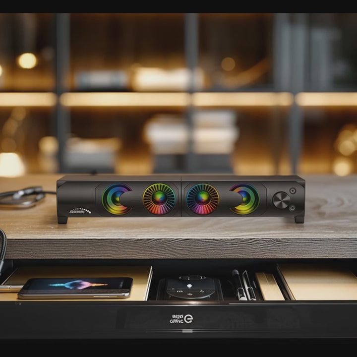 Audiocore AC955 3Wx2 počítačový soundbar, LED, USB 5v, line-in