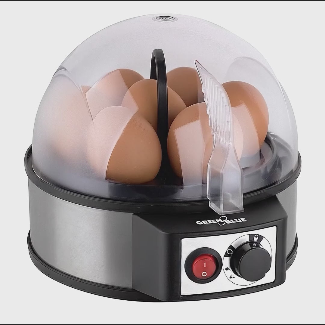 Automatický vařič vajec, příkon 400 W, až 7 vajec, odměrka, 220-240 V~, 50 Hz, GreenBlue GB573