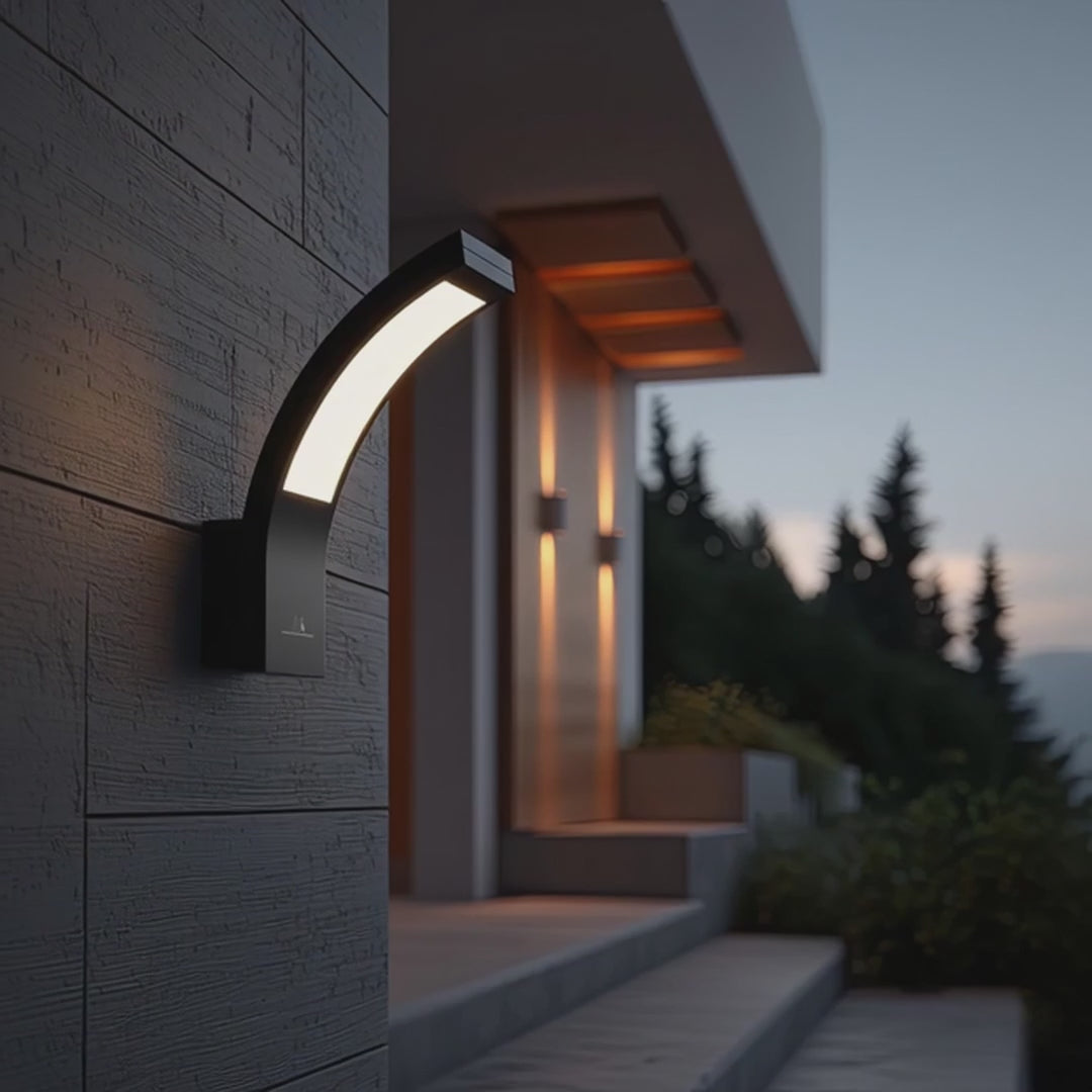 Venkovní nástěnné fasádní svítidlo LED fasádní lampa MCE343 B 800lm 10W IP54 Maclean Energy černá, přírodní bílá (4000K)