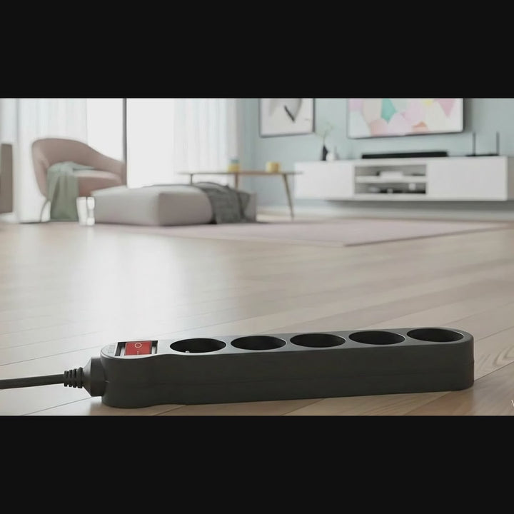 Napájecí lišta Maclean Energy MCE183 Prodlužovací kabel s 5 zásuvkami a vypínačem