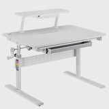 Dětský stůl Ergo Office, výškově nastavitelný, šedý, max. 40 kg, 900x600 mm, ER-483