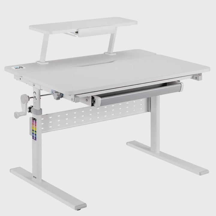 Dětský stůl Ergo Office, výškově nastavitelný, šedý, max. 40 kg, 900x600 mm, ER-483