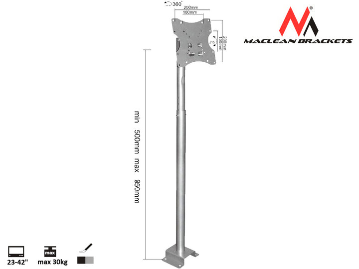 Stropní držák TV 22-42'' 30kg stříbrný  Maclean MC-504A S