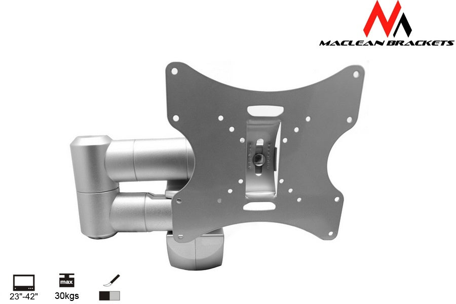 Věšák pro televizor nebo monitor 23-42" 30kg universální Maclean MC-503A stříbrný max vesa 200x200