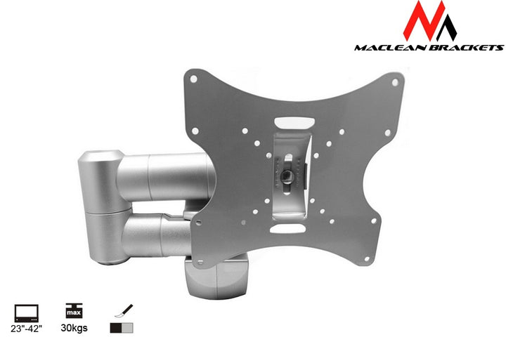 Věšák pro televizor nebo monitor 23-42" 30kg universální Maclean MC-503A stříbrný max vesa 200x200