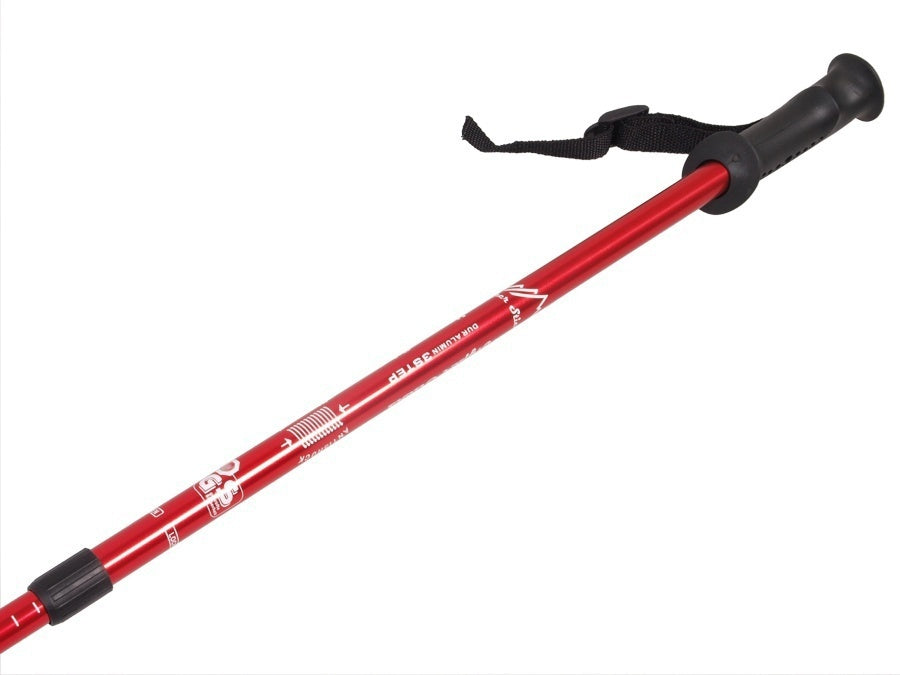 Nordic walking - vycházkové hole, hliníkový systém proti otřesům 65-135cm EUROBATT červená barva