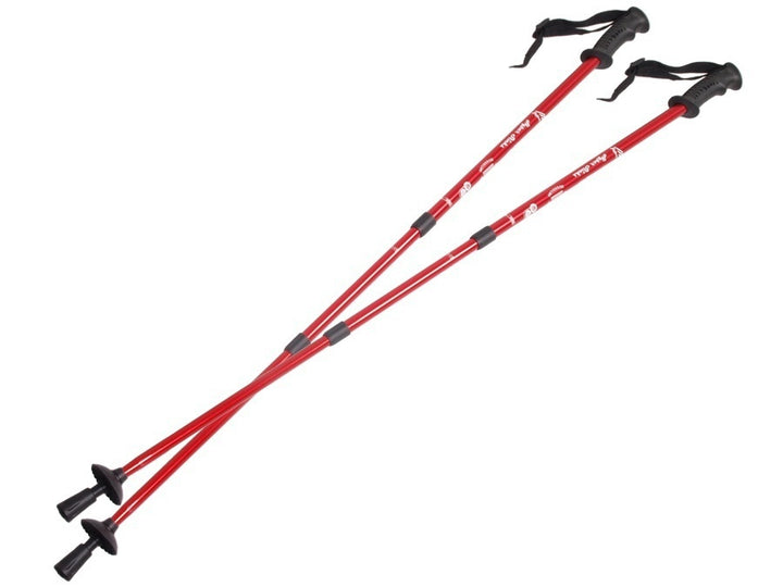 Nordic walking - vycházkové hole, hliníkový systém proti otřesům 65-135cm EUROBATT červená barva