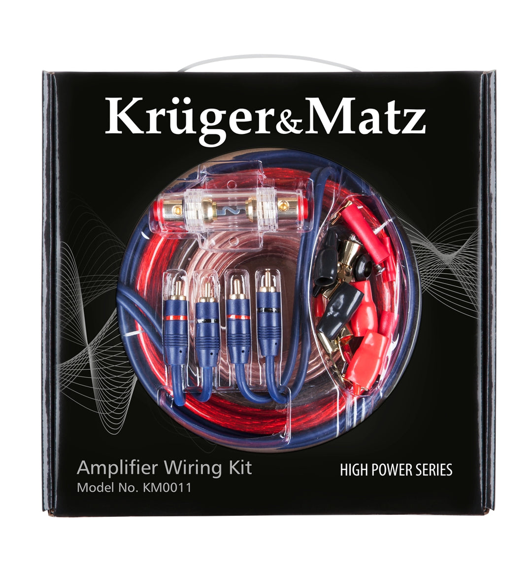 Sada kabelů zesilovače + montážní příslušenství Kruger&Matz KM0011