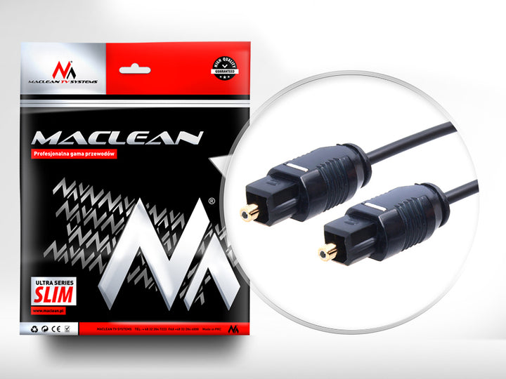 Optický kabel Toslink TT ULTRA SLIM 3m Maclean MCTV-753