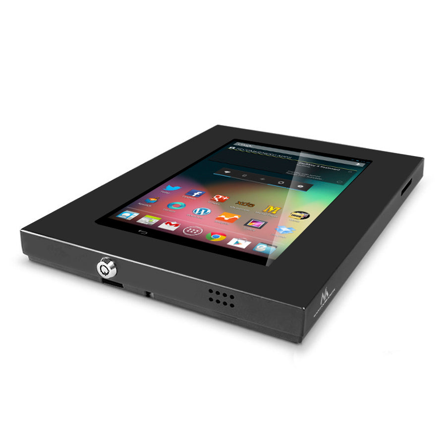 Reklamní držák kovové pouzdro na tablet s pojistkou Tab 1 2 3 10.1 montáž na stěnu Maclean MC-610