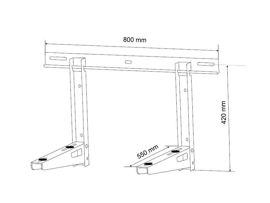 Držák  klimatizace  do 200 kg délce ramene 550mm z pozinkované oceli Maclean MC-623