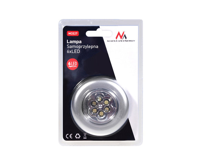 Samolepící lampička 6xLED MCE27 užitečná v každém domě, suterénu nebo garáži Maclean