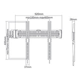 Držák pro TV 33''-55'' Maclean MC-643 max 30kg VESA 400x400 pro zakřivené TV
