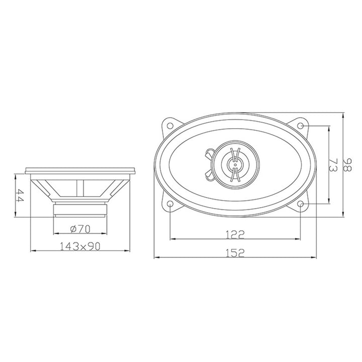 Reproduktory do auta Blow WH-4616 4x6 "Maximální výkon 110W