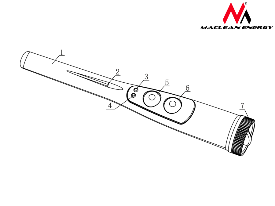 Vodotěsný detektor kovů pinpointer + pouzdro Maclean MCE120