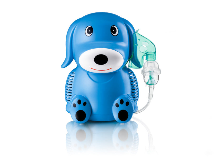 Kompresorový inhalátor pro děti sada 2 masky pejsek Only for Baby Blue Puppy