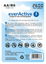 dobíjecí baterie everActive Ni-MH R-06 AA 2600mAh