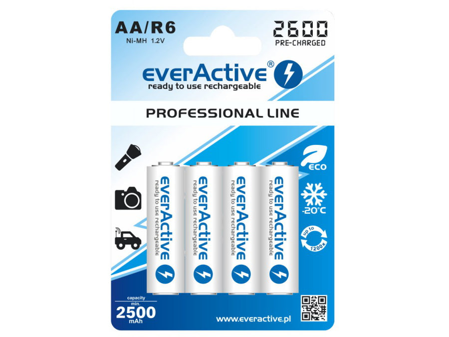 dobíjecí baterie everActive Ni-MH R-06 AA 2600mAh