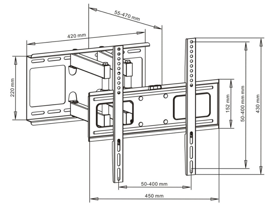 Držák pro TV LED / LCD / Plazma 23-55 "45kg AR-70 Art