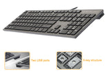 Klávesnice KV-300H Slim USB Hub USB A4-Tech ultra plochý