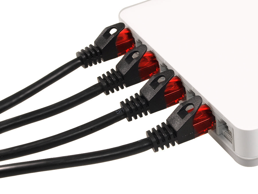 Síťový kabel UTP LAN CAT6 zakončený konektory RJ45, černý - 3m