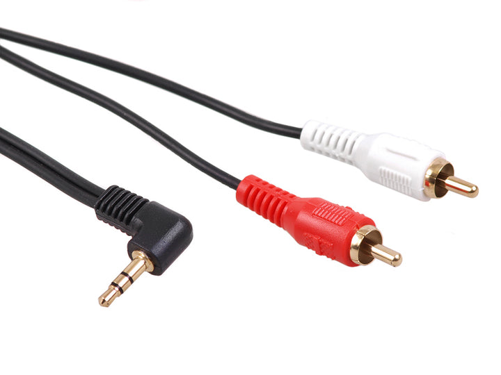 Vysoce kvalitní 3,5 mm úhlový mini jack-2RCA  1m  kabel Maclean MCTV-824