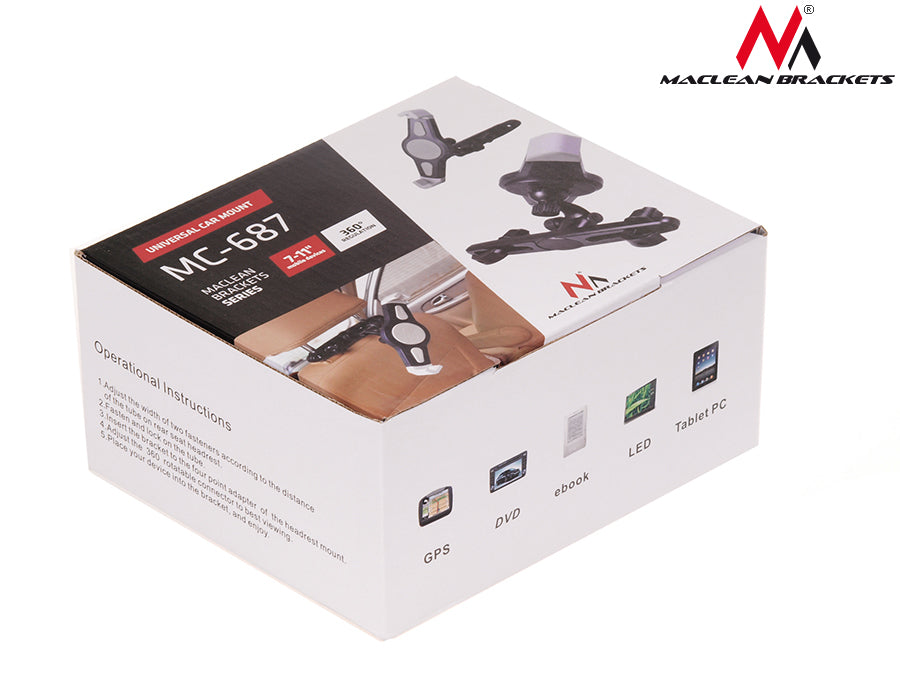 Držák do auta pro tablet 7-11" MC-687 na opěrku hlavy