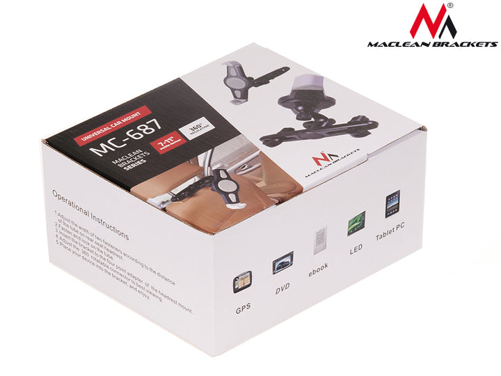 Držák do auta pro tablet 7-11" MC-687 na opěrku hlavy
