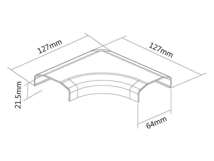 Kryt pro kabel systémový plast  127 x 127 x 21,5 mm Maclean MC-697 W
